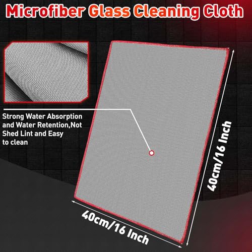 Maxcheck 24 Pack Microfiber Glass Cleaning Cloths, 16" x 16", Grey - color: Grey