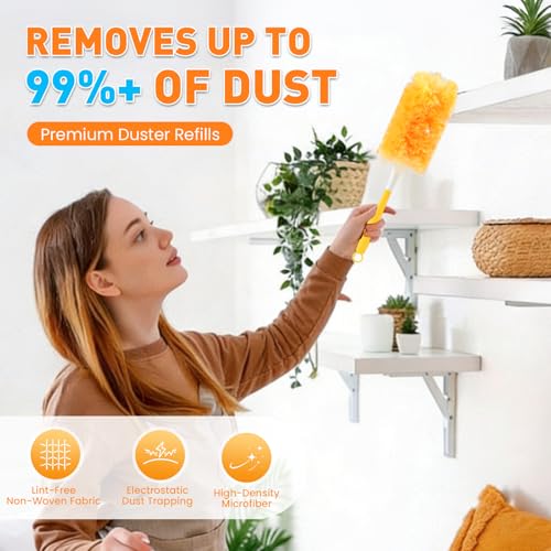 Alotiki Duster Refills, 160 Count 360° Dusters for Cleaning with 4 Handle - size: 160P