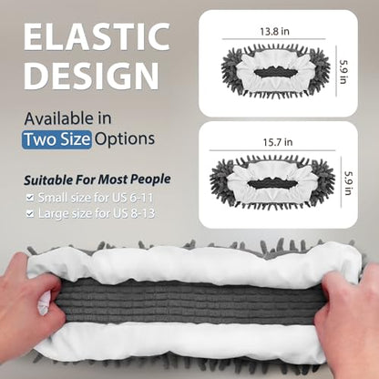 8 Pcs Mop Slippers Socks Floor Cleaning,Microfiber Shoe Covers dust Washable Reusable for Woman Man House Kitchen (Dark Grey) - color: Dark Grey