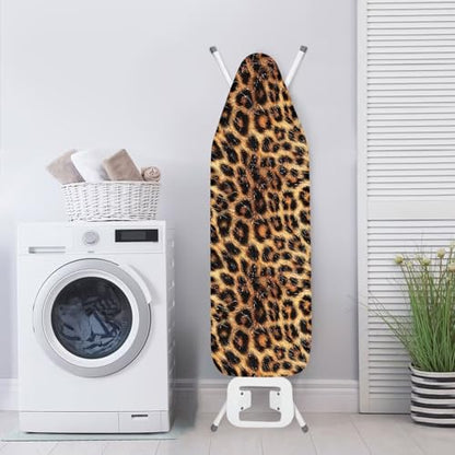 Leopard Print Ironing Board Cover and Pad 15 X 54 Thick Padding with Elastic Edge Ironing Board Pad for Standard Size Boards Table Top Ironing Board Cover Sleeve Brown - color: Leopard Print