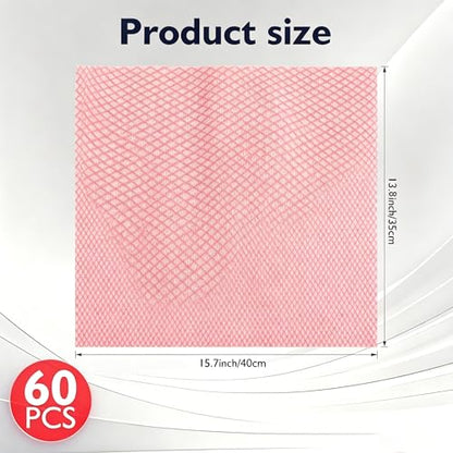 60Pack Disposable Dish Cloths for Kitchen,13.8x15.7 Cleaning Wipes - color: Red