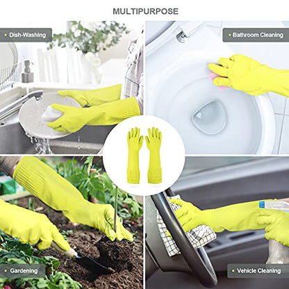 Mamison Rubber Dishwashing Gloves, Non-Slip Kitchen, Green Large, 2 Pairs - color: Green, size: Large (Pack of 2)