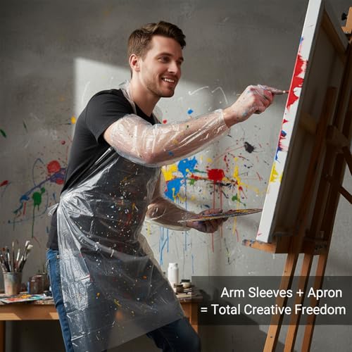 Disposable Aprons with Sleeves 100 Aprons 200 Arm Covers