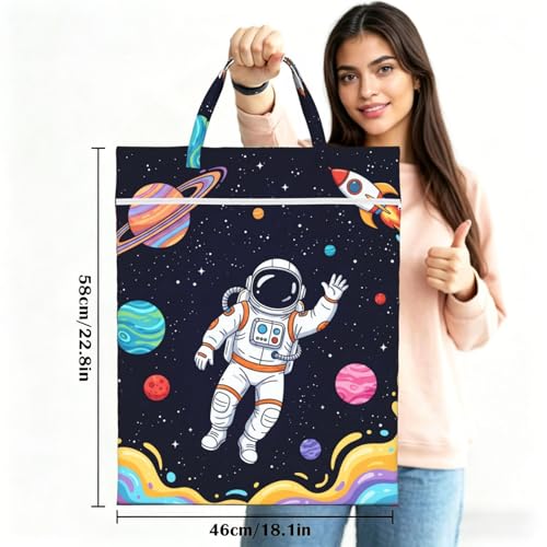 Astronaut Planet Travel Laundry Bag Washable Dirty Clothes Bag for Gym - color: Astronaut Planet