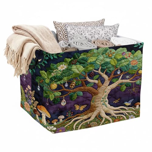 Life Tree Foldable Laundry Basket Hamper with Handles, 56L Large Capacity Toy Storage Organizer, Collapsible Clothes Hamper for Home Decor and Bedroom Organization. - color: Life Tree