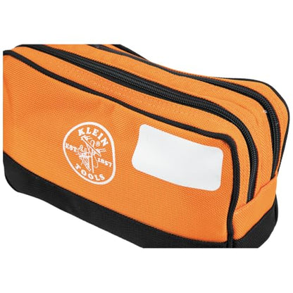 KLEIN TOOLS Tool Pouch, Dual Compartments, Heavy-Duty Tool Bag Organizer, Multipurpose Bag - size: 10" x 6"