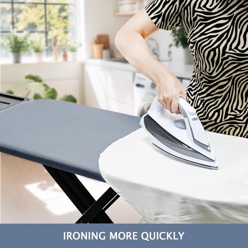 SheeChung Ironing Board Cover and Pad 18"x49",Wide Ironing Board Cover - color: Grey Blue, size: 49"L x 18"W