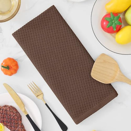 Homaxy 100% Cotton Waffle Weave Kitchen Dish Towels 24-Pack, Coffee - color: Coffee, size: 13 X 28 - 24 Pack