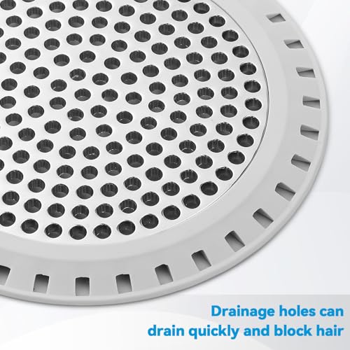 Shower Drain Hair Catcher,Aluvor Shower Drain Cover Bathtub Drain Strainer - color: Silver Gray