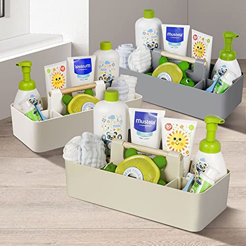 Baby Shower Caddy Plastic Nursery Portable Storage Organizer Beige - color: Beige