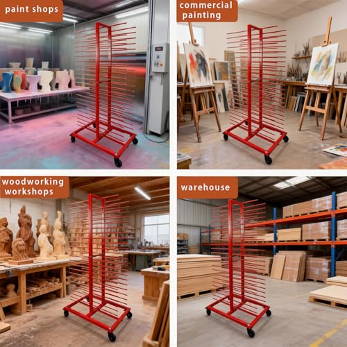 Heavy-Duty 50 Shelves Paint Drying Rack with 4 Casters, 25lbs per Shelf for Cabinet Doors, Full-Size Panels, Art Studios – Mobile & Sturdy