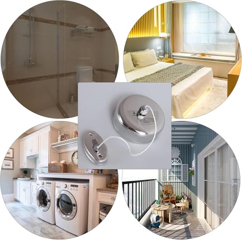 Retractable Clothesline 9.0 FT, 304 Stainless Steel Clothes Line Dryer with Heavy Duty Adjustable Stainless Steel Rope String for Hanging Drying Bathroom, Laundry, Hotel, Indoor & Outdoor