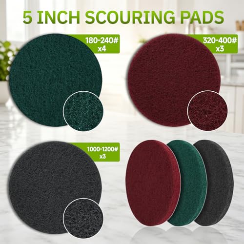 5 Inch Hook and Loop Scuff Discs, Scouring Pads for Cleaning 10Pcs - color: Mix Color 10pcs