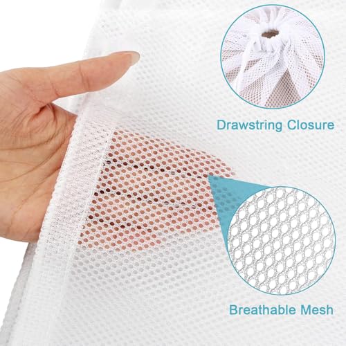 Mesh Laundry Bag, 24"x35", White - color: White