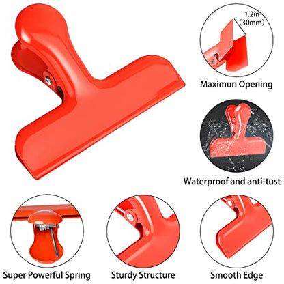 FINDMAG Red Chip Clips, 8 Pack Metallic Bag Clips for Food and Snack Use - color: Red, size: Set of 8