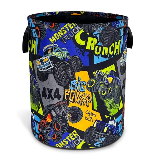 Truck Big Rig Laundry Basket Foldable Waterproof Hamper 18.9 x 16.5 Inch - color: Truck