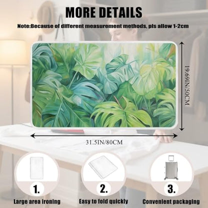 Green Ironing Mat Portable Ironing Pad Monstera Leaf 32 x 16 Inch Large Ironing Mat for Table Top of Washer, Dryer, Table Top, Countertop, Heat Resistant Iron Board Pads - color: Monstera Leaf