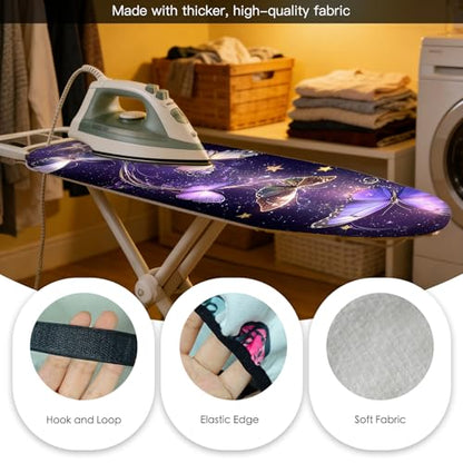 Nuxovilar Starry Butterfly Cotton Ironing Board Cover 15x54 Fabric - color: Ylu01195
