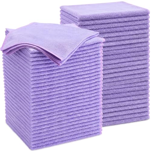 Nuenen Car Microfiber Clean Cloths, Light Purple, 16 x 16 Inch, 60 Pcs - color: Light Purple, size: 16 x 16 inches