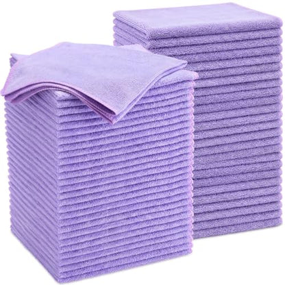 Nuenen Car Microfiber Clean Cloths, Light Purple, 16 x 16 Inch, 60 Pcs - color: Light Purple, size: 16 x 16 inches