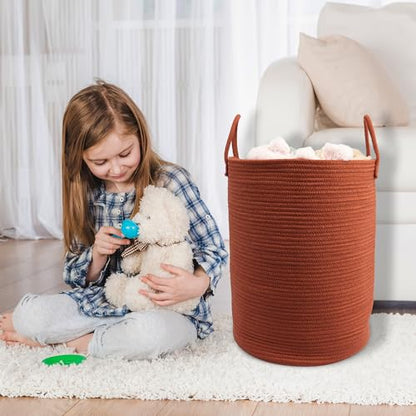 Woven Cotton Rope Laundry Basket, 15" x 20" Laundry Hamper, Rustic - color: rustic, size: Regular