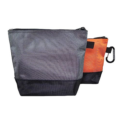 Klein Tools 55470 Utility Bag, Stand-Up Zipper Tool Bags, Tough 1680d Ballistic Weave, Reinforced Bottoms, Orange/Black, Gray/Black, 2-Pack - size: 2-Piece, style: 2-Piece