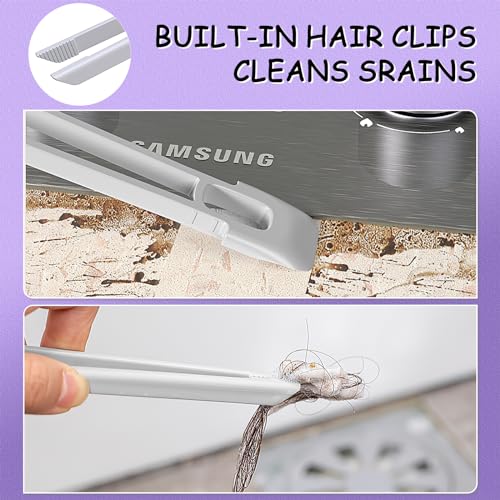 Multi-Function Rotating Crevice Cleaning Brush, 360-Degree Rotating Crevice Household Cleaning Brushes, No Dead Corners Hard Bristle Crevice Gap Brush Tool for Bathroom Household Kitchen (White)