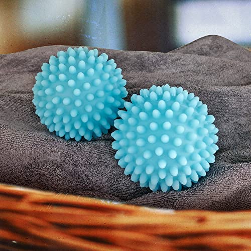 Dryer Balls 4 Pack - Non-Toxic Reusable Dryer Balls (Light Blue) - color: Light Blue