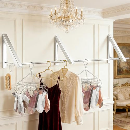FOLAI 3-Piece Drill-Free Folding Clothes Drying Rack (Silver), - color: Silver, size: 3-Piece