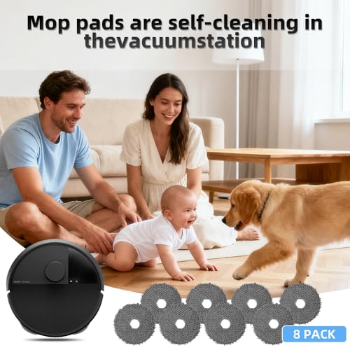 8 Pack Mop Pads for iRobot Roomba Plus 405 Combo/505 Combo Robot Vacuum Cleaner, Spin Cleaning Pads Replacement Parts Accessories Set - color: 405 Combo Mop Pad