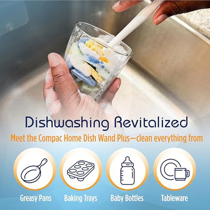 Compac Home Dish SpongeWand Plus Tri Surface Scrubbing Sponge with Cello Foam Scour Sponge Petals, Cleans Dishes, Glassware 360 Scrubber Pads for Tough to Clean Pots Pans, Multi-Color, (Pack of 6) - size: 6 Count (Pack of 1)