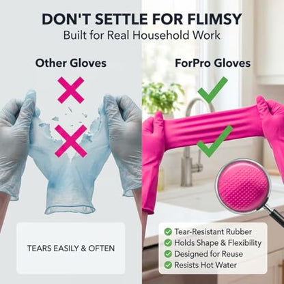 ForPro Premium Natural Rubber Gloves, 6-Pair, X-Large, Cotton Candy - color: Cotton Candy, size: X-Large