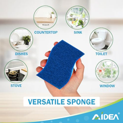 AIDEA Non Scratch Scrub Sponge-24Count, Sponges Kitchen, Sponges for Dishes - color: Blue
