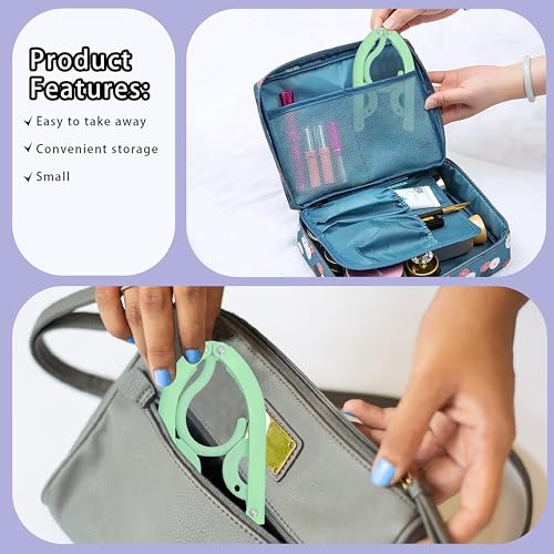 6PCS Portable Folding Clothes Hangers Clothes Drying Rack for Travel (Green) - color: Green