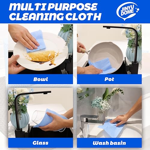 Disposable Kitchen Cleaning Cloths Dish Towels Dish Cloth Reusable Cloths for Kitchen, Bathroom, Household Cleaning (Blue 100 Pack) - color: Blue 100 Pack