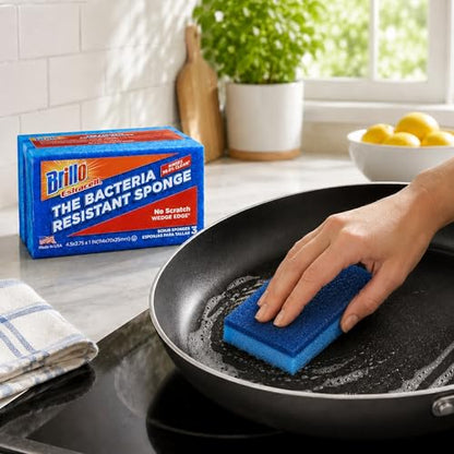 Brillo Estracell No Scratch Scrub Sponge with Wedge Edge, 3-Count