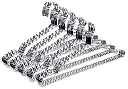 Fayleeko Wire Coat Hangers - 17.7 Inch Heavy Duty Stainless Steel Hangers (50 Pack) - size: 50Pack 17.7inch