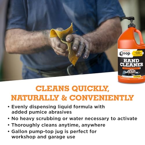 GOOP Orange Liquid with Pumice Multi-Purpose Waterless Hand Cleaner - 1 Gallon Pump Bottle (Pack of 2) - size: 128 Fl Oz (Pack of 2)