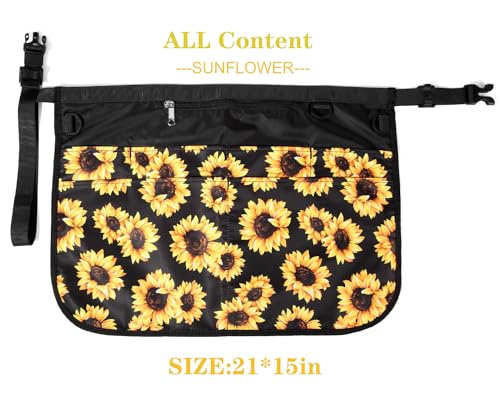 Bafelia Waterproof Server Apron for Women with 7 Pockets - color: Sunflower
