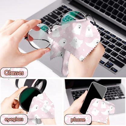 6 PCS Glasses Cleaning Cloth Eyeglass Cleaning Cloth Lens Eyeglasses Microfiber Cute Aesthetic Cloth for Unisex Women Girls Reusable Phone Screens Camera Multi-Patterns(6.3"x6.3")-Skull - color: N11-skull