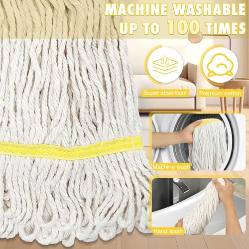 VOUBIEN Commercial Industrial Mop Heavy Duty with 3 Replacement Head