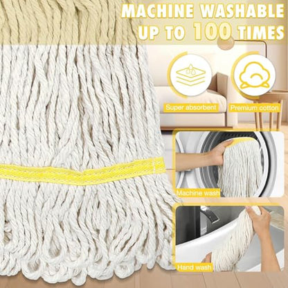VOUBIEN Commercial Industrial Mop Heavy Duty with 3 Replacement Head