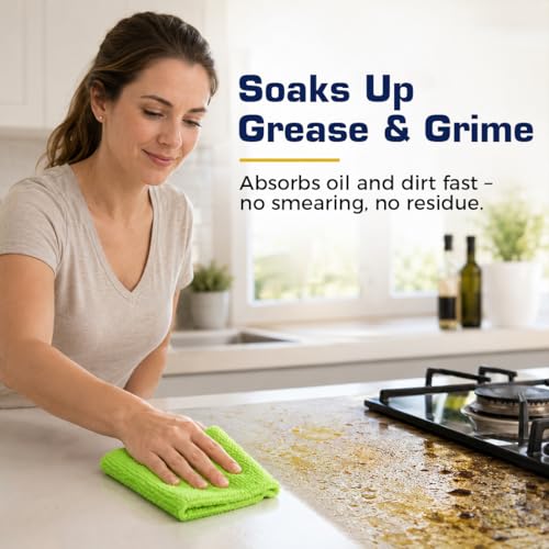 GLIMGLINT Microfiber Cleaning Cloth 150 Pack, Reusable Paper Towels 11 x 9 - color: Blue/Yellow/Green
