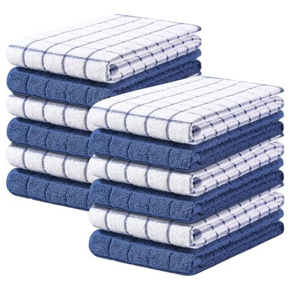Homaxy Large Premium Cotton Kitchen Towels 16"x 28", 12 Pack, Navy Blue - color: Navy Blue, size: 16" X 28" - 12 Pack