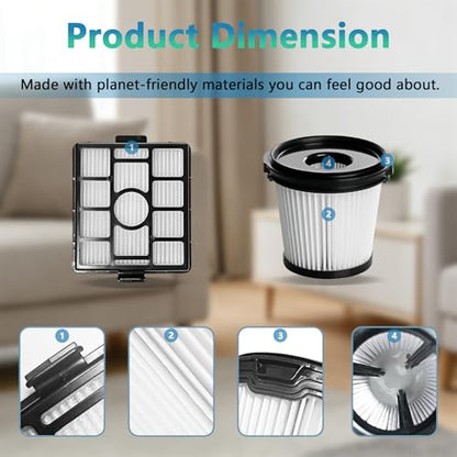 BU3521 Filter Kit Compatible with Shark BU3120 BU3521 XFBU3000