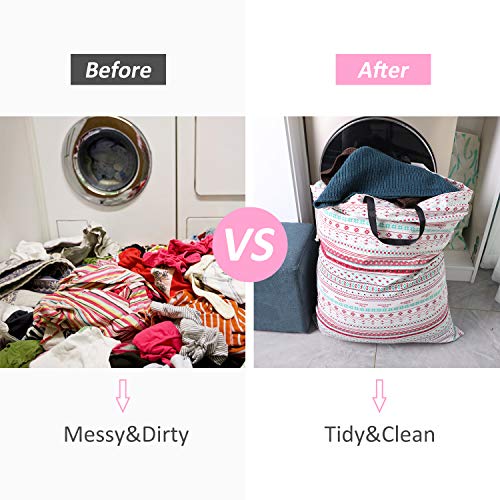 SWISSELITE Heavy Duty Laundry Bag, Large Travel Dirty Clothes Bag - color: Bohemia