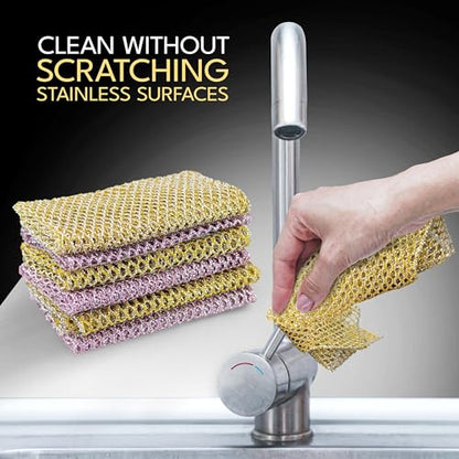 Non-Scratch Dish Scrubbers (24 Pcs) — Outlasts 7+ Sponges, Stays Odor-Free | Replace Smelly Kitchen Sponges | Non-Absorbent Mesh | Safe on Non-Stick, Cast Iron, Glass | Made in Korea Since 2012 - color: Value 12pk (24 Pcs)