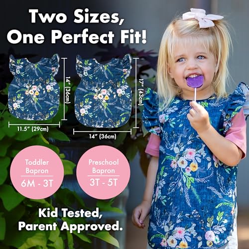 BapronBaby Flutter Baby Led Weaning Infant Feeding Bib Crafting Smock 6M-5T - color: Organic Dot, size: Preschool 3-5yrs