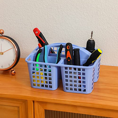 Portable Shower Caddy Basket Plastic Storage Basket with Compartments Blue - color: Blue