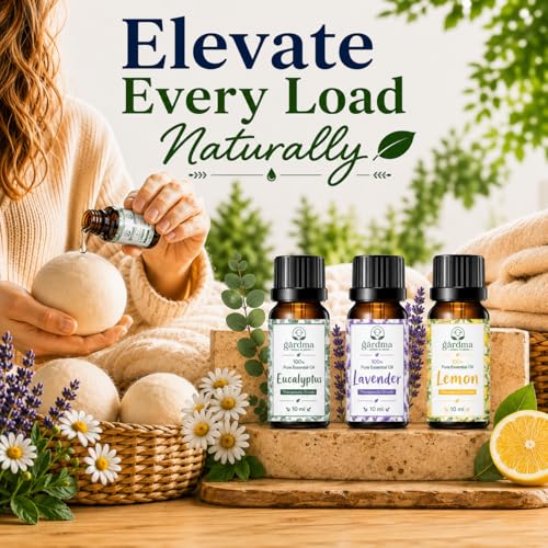 Essential Oils for Laundry, Dryer Balls & Diffusers | 30ml | 3 Pack of the Most Sought-After Scents for Aromatherapy | Lavender, Eucalyptus, Lemon - color: Top 3 Essential Oil Set